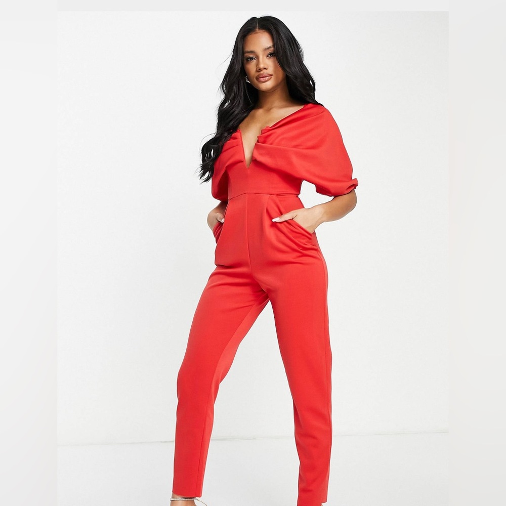 ASOS red jumpsuit